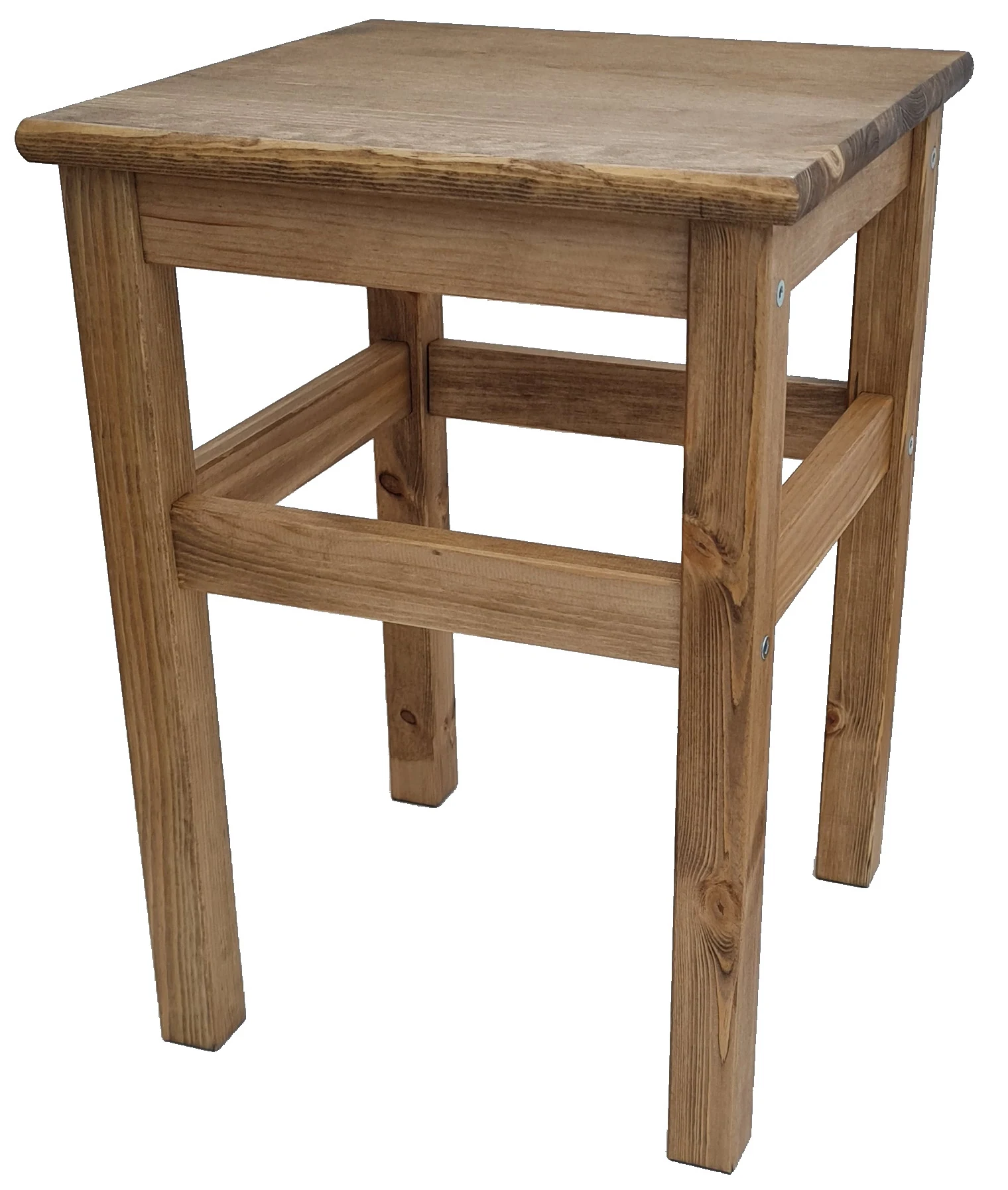 Табурет из массива сосны, цвет орех